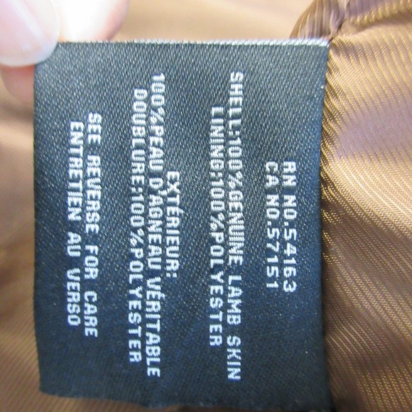 Cole Haan Brown Genuine Lambskin Leather Jacket Womens 2X Zip Biker Moto 1008 - Picture 8 of 16